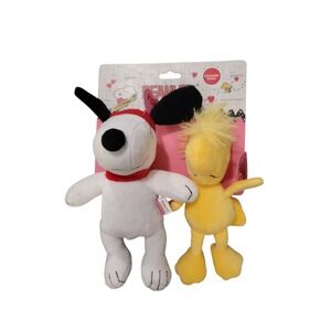Peanuts Snoopy Woodstock 2 Pack Dog Toys Squeakers Inside Valentine Hearts